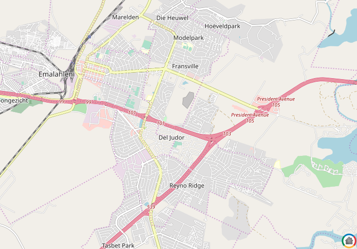 Map location of Del Judor